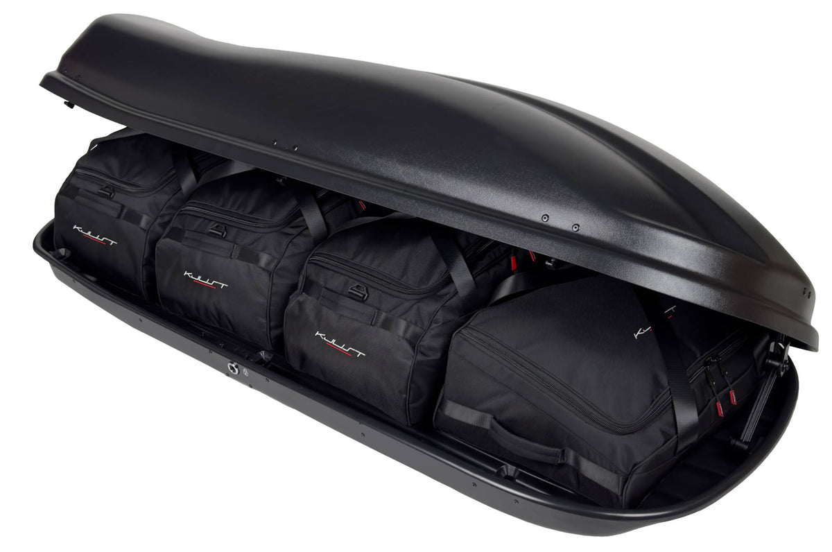 Kjust Taschenset in der geöffneten Farad Dachbox Marlin N6